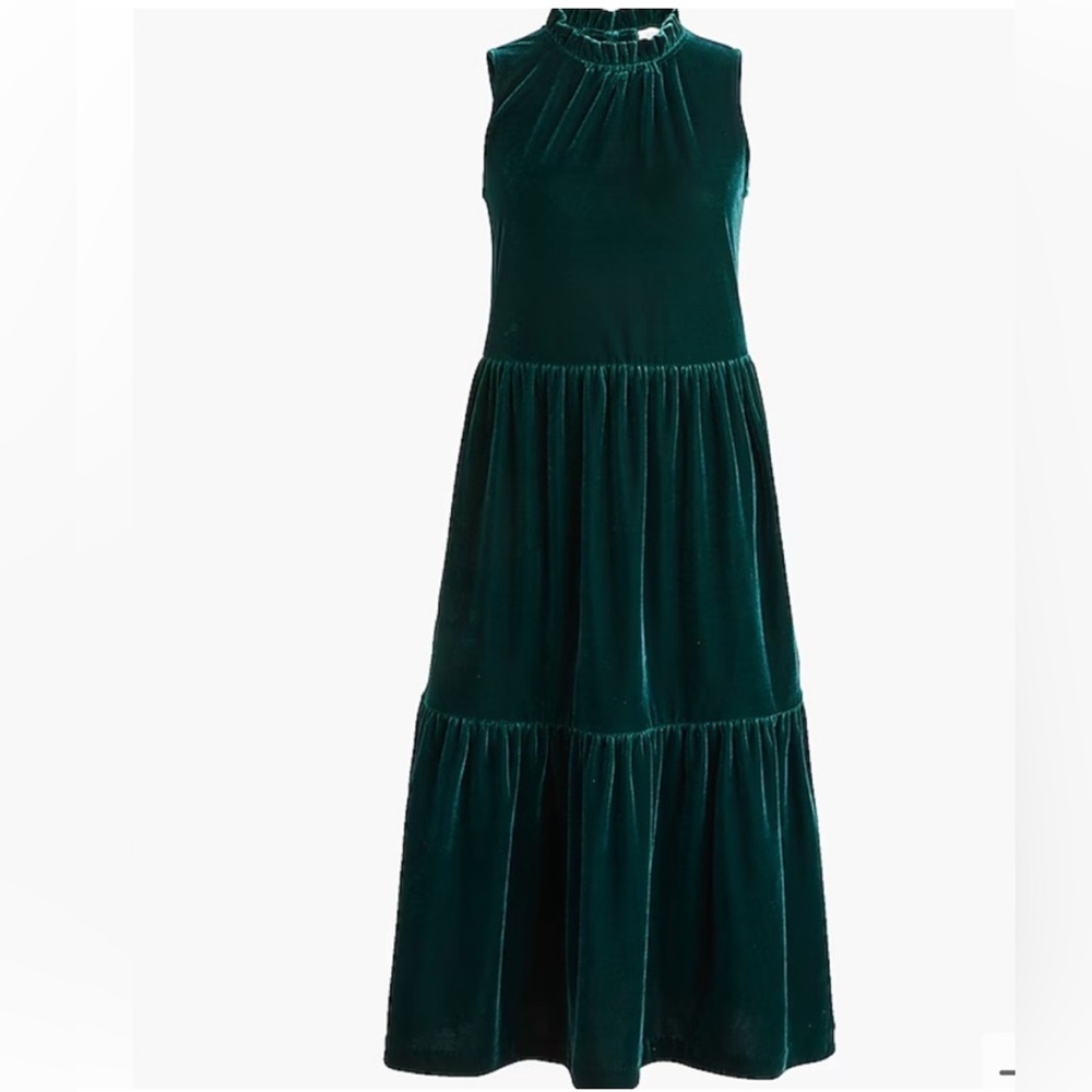 J. Crew Teal Velvet Maxi Dress